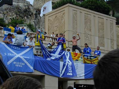 St Andrew's Flags in the Place du Canton